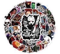 100 Pcs Horror Movie Stickers Pack for Halloween, Waterproof Vinyl Decal Set Featuring Scary Characters, Creepy Faces and Spooky Scenes for Laptop, Skateboard, Water Bottle, Scrapbook, Phone Case