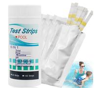 100 Pcs Hot Tub PH Test Strips,6 in 1 Test Strips Kit,Pool and Sp/a Test Strips,Pool Water Testing Kit,Swimming Pool Sp/a Chem/icals Test Strips,Ph Chl/orine Alkal/ine Bro/mine Har/dness Testing Strip