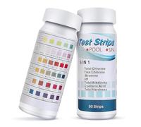 100 Pcs Hot Tub PH Test Strips, 6 in 1 Test Strips Kit, Swimming Pool Spa Chemicals Tester, Ph Chlorine Alkaline Bromine Hardness Testing Strip, Hot Spring Strip Quality Tester Paper