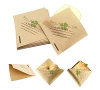 100 PCS HYMC Greaseproof Paper Sheets, Oil-Resistant Multi-Use Sandwich Paper Wrap Triangular Food Wrapping Papers Bag for Burger Toastie Fries Bread (15 * 15 cm)