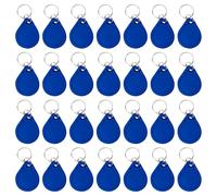 100 Pcs IC Key Fob, 13.56 MHz Blue Access Control Fobs, 8 Kbit NFC Tags with Ultrasonic Encapsulation, Wide Temperature Range from 4 ℉ Below Zero to 185 ℉
