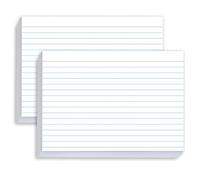 100 Pcs Index Cards 5x7 Ruled - Pinovk Flash Cards for Studying, White Index Cards, File Note Cards, Study Cards, Flash Cards, Study Cards, Lined Index Flashcards for Office and School Supplies