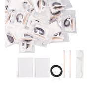 100 pcs Individually Wrapped Hotel Amenities Kit Hotel Hospitality Supplies Set Include Cosmetic Cotton Pads,Cotton Swabs,Hair Tie,Dental Floss