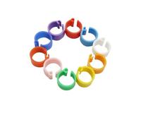 100 Pcs Inner Diameter 8mm Bird Pigeon Foot Ring Ten Colors Without Text Light weight Freedom Of Action Poultry Carry for Chickens, Ducks, Hens, Poultry(Mixed color)