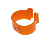 100 pcs Inside diameter 1.6/1.8cm snap-on Chicken Foot Ring Duck Goose Bird Quail Poultry Hen Ring Poultry Recognition(Orange,1.6 cm)