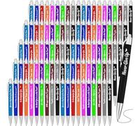 100 Pcs Inspirational Ballpoint Pens Bulk, 14 cm Colorful Motivational Quotes Pen for Women, Retractable Black Ink Funny Pens, Employee Appreciation Gifts Thank You Gifts for Coworker Teacher Team