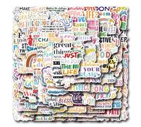 100 Pcs Inspirational Writing Stickers for Kid Teens Girls Boys,Motivational Words Stickers for Laptop,Water Bottles,Bicycle,Skateboard,Computer,Waterproof Vinyl for Scrapbook Decoration Supplies