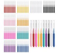 100 Pcs Interdental Brushes Dental Cleaning Tools Tooth Floss Picks Oral Hygiene Toothpicks Flossing Head Oral Dental Hygiene Flosser Toothpick Cleaners Tooth Tool for Braces Multiple Size Colors