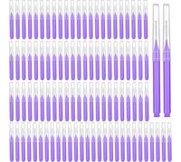 100 Pcs Interdental Brushes Purple, 0.5mm Soft Purple Dental Brushes, Floss Brush for Oral Dental Hygiene, Mini Tooth Cleaning Tool for Cleaning Gaps Between Teeth