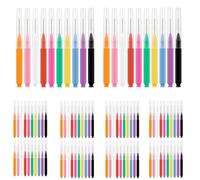 100 Pcs Interdental Brushes, Soft Dental Brushes Teeth Flossing Brush for Cleaning Gaps Between Teeth (10 Colors)