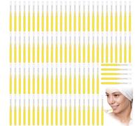 100 Pcs Interdental Brushes Yellow 0.7mm Floss Brushes, Portable Oral Care Set for Teeth Gums Cleaning at Home & Travel