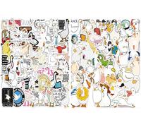 100 Pcs Interesting Duck Stickers for Skateboard,Luggage,Guitar,Water Bottles,Phone,Funny Duck Cute Style Stickers Waterproof Vinyl,Graffiti Decorate for Teens Girls Children Motivate Gift