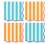 100 Pcs Italian Summer Paper Napkins 6.5Inch Wavy Scalloped Edge