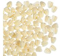 100 Pcs Ivory Flower White Beads, Artificial Jasmine Crown Flower Beads, 3D Carved Loose Beaded Flowers, Flowers Bead for Jewelry Making Necklace Bracelet Supplies, Coral Shell Jasmine Accessories