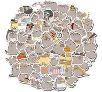 100 Pcs Kawaii Cat Stickers Set, Waterproof Vinyl Cute Animal Stickers for Laptop/Water Bottle/Phone, Cartoon Emoticon Decals for Kids Teens Adults