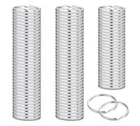 100 Pcs Key Rings,25mm Keyring Rings Hoop,Silver Round Metal Split Rings for Organizing Household Keys and Craft Making