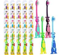 100 Pcs Kids Toothbrushes Bulk Cute Kangaroo Children's Toothbrush with Covers and Suction Cup, Individually Wrapped Soft Bristles Manual Baby Toothbrushes for School Daycare Travel Oral Hygiene