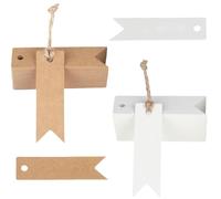 100 PCS Kraft Paper Tags 2.8x0.8in/7x2cm - Durable Pre-Punched Blank Tags for Gift Wrapping Christmas Retail Craft Projects, Tear-Resistant Bulk Kraft Tags