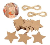 100 Pcs Kraft Paper Tags, Star Gift Tags Brown Gift Price Labels 6 X 6cm, Blank Gift Parcel Tags for DIY Crafts, Christmas Ornaments,Wedding and Birthday Gift Cards with 20M Free Natural Jute String