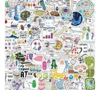 100 PCS Laboratory Biology Cartoon Water Bottle Stickers, Student and Teacher Laptop Scrapbook Journal Phone Luggage Computer Stickers,Funny Vinyl Waterproof Trendy DIY Stickers for Lab School