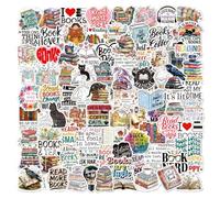 100 Pcs Laptop Stickers, Waterproof Vinyl Sparkly Aesthetic Stickers for Phone Water Bottles Scrapbook Skateboard Suitcase Decal Graffiti Patches Sticker (Reading & Book)