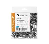 100 PCS Large 2.22"/55mm Size 4 Safety Pins - Heavy Duty, High-Grade Steel, Rust-Resistant Nickel Plated Steel Set- Best Sewing Accessories Kit for Baby Clothing