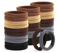 100 PCS Large Hair Ties, Ponytail Holders for Thick Heavy Hair, Stretchy Elastic Hair Ties for women, Men, Girls, Non-slip Hair Bands for Curly Hair, No Seamless Nylon Hair Ties, Brown