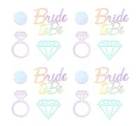 100 PCS Laser Color Wedding Table Confetti - Diamond &Diamond Ring &Round &BRIDE TO BE -Shaped Table Scatter for Wedding Decorations, Engagement, Bridal Shower, Anniversary, Party Décor