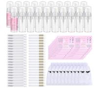 100 Pcs Lash Shampoo Bottle Brushes Set 20 Empty Foam Pump Dispensers 20 Label Stickers 20 Mascara Wands and Tubes 20 Cleansing Brush 20 Bag for Eyelash Extensions Aftercare(White)