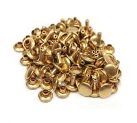 100 Pcs Leather Rivets, 12mm x 10mm Double Cap Rivets Metal Studs for Clothes Shoes Handbag Belts Crafts, Gold