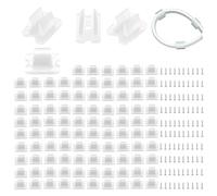 100 PCS LED Neon Strip Light Clips, 6x12mm LED Strip Light Fixing Clips with Stainless Steel Screws Mounting Bracket Fixing Clips Plastic Clamp Holders for Neon RGB Light Cable Ribbon Signs DIY