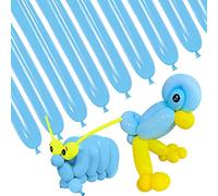 100 Pcs Light Blue 260q Balloons Thickening Latex Long Balloons for Balloon Garland, Skinny Latex Twisting Balloon for Animals Modeling (Light blue).