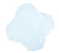 100 Pcs Light Blue Napkins Scalloped Edged Cocktail Napkins 2- Ply Disposable Napkins Folded 6.49 x 6.49 Inches Beverage Napkins for Dinner Picnic Birthday Party
