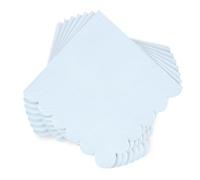 100 Pcs Light Blue Napkins Scalloped Edged Dessert Cocktail Napkins Folded 5 x 5 Inches Disposable Napkins for Dinner Wedding Birthday Party