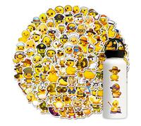 100 PCS Little Yellow Duck Sticker Pack, Waterproof Vinyl Sticker Scrap, Computer Scrapbook, Suitcase, Notebook, Diary, Positive Inspiration Quotes