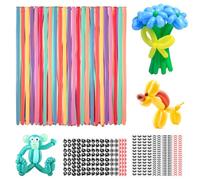 100 PCS Long Balloons for Modelling, Long Balloons for Tying Art Craft B alloon s for Kids, Bright Balloon Animal Kit Balloon Modelling Kit, Modelling for Birthday Party Decoration