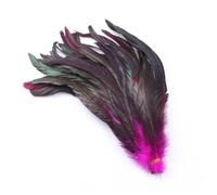 100 Pcs/Lot Red Rooster Tail Feathers Bulk 25-40 Cm Colorful Chicken Feathers for Carnival Costumes Decoration Black Rose Red 25-30cm 100Pcs