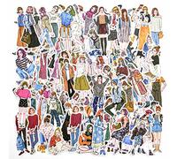 100 PCS Lovely Fashion Girls Stickers Not Repeating Waterproof Handbook Dolls Stickers for Art Journaling Bullet Junk Journal Planners Notebook Collage Album Aesthetic Cottagecore Picture Frames