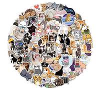 100 Pcs Lovely Little Cat Stickers, Cartoon Cute Animal Kitty Sticker for Kids Boys Girls Adult, Durable Aesthetic Decals for Water Bottle Laptop Skateboard Bicycle Motorbike Car Computer Scrapbook