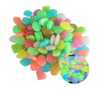 100 PCS Luminous Stones - Mixed Color Glow Rocks Decorations DIY Decorative Pebbles for Aquarium Fish Tank Sidewalk Garden Path Patio Terrace Lawn Yard Ornaments Colorful Cobbles Decor