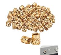 100 PCS M3 Heat Set Inserts, Threaded Inserts for 3D Printing, Brass Knurled Insert Nuts for 3D Components, Secure Fastening for Plastic Parts, M3 Metric Internal Thread, Fasteners for Thermoplastics