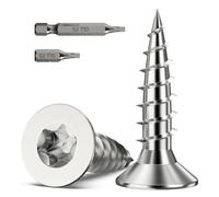 100 Pcs M3 x 12mm Wood Screws, Torx Head Star Drive | A2 304 Stainless Steel, Countersunk Timber Screw, Self Tapping Screws with Bits for Woodworking, Chipboard