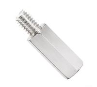 100 Pcs M3x6+6 Hexagon Studs for Kitchen Mixers and Juicers, Iron with Nickel Plating, 6mm Thread Length, 0.5mm Pitch Replacement Parts