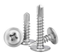 100 PCS M4.8 * 38mm Wafer Head Self Tapping Screw,410 Stainless Steel Modified Truss Head Self Drilling Screws,Tek Screws For Sheet Metal Steel,Aluminum,Wood,Plastics