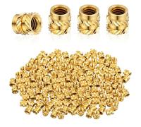 100 Pcs M4 Threaded Insert, M4 Heat Set Inserts, M4xD6xL6 Threaded Inserts for 3D Printing Components and Plastic Parts, Brass Metric Knurled Nuts