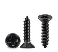 100 PCS M4 X 20 mm Black Oxide Coated Flat Head Phillips Wood Screws, 304 Stainless Steel Fully Threaded Self-Tapping Screw by TPOHH