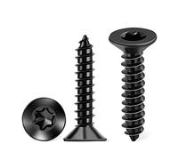 100 PCS M4 X 25mm Flat Head Torx/Star Wood Screws, 18-8 (A2) Stainless Steel, Full Threaded & Black Coated for Durability, T20 Drive Bit Included, Multipurpose Screw by TPOHH