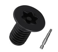100 pcs M5-0.8 x 10mm Flat Head Tamper Resistant Screws, 304 Stainless Steel Black E-Coated Security Machine Screw, Star Drive (Pin-in), Includes Free 50mm (2") Long T25 Bit for Power Drill