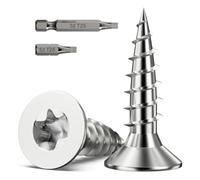 100 Pcs M5 x 20mm Wood Screws, Torx Head Star Drive | A2 304 Stainless Steel, Countersunk Timber Screw, Self Tapping Screws with Bits for Woodworking, Chipboard