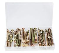 100 Pcs M6 Screw Nut Assortment Kit, Galvanized Carbon Steel Hex Cap Screw with Cylindrical Nut for Furniture Assembly, Bed Frame, Office Equipment and Machinery